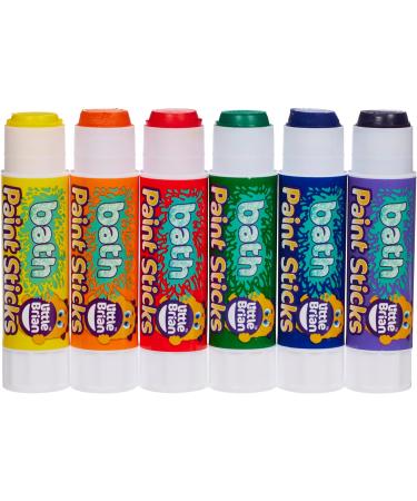 Little Brian Bath Paint Sticks Assorted 6 x 10g for Mess-Free Bathtime Fun - Buy Online on GoSupps.com