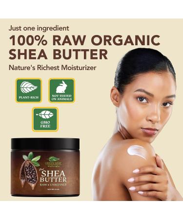 100% Raw Organic African Shea Butter Bar - Hydrating Body Moisturizer for Skin & Hair - 8oz (1 Pack) - Buy Online on GoSupps.com