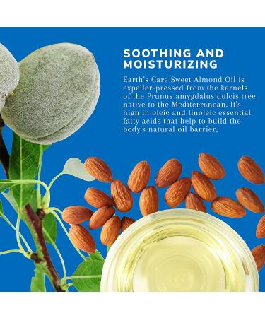 Earth's Care Sweet Almond Oil - Expeller Pressed 8 FL OZ for Skin & Hair Care - Buy Online on GoSupps.com
