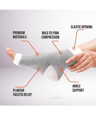 Fit Nation Plantar Fasciitis Support Socks - 2 Pairs, Ultimate Compression Sleeves for Aching Feet - White - Buy Online on GoSupps.com