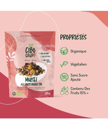 Berry Muesli - 325g. Oat and Rye Muesli with Dried Fruits such as Cherry Red Currant Strawberry and Raspberry. - Buy Online on GoSupps.com