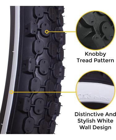 Classic White Wall 26x2.125 Cruiser Bike Tires - 1 or 2 Pack with Tubes | Beach Cruiser Wheel Accessories - Buy Online on GoSupps.com