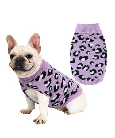 Dog Cat Jumper Warm Pet Sweater Knitwear Coat Apparel Autumn Winter Dog Clothes(Purple-M) purple Medium