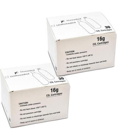 60 - 16g CO2 Threaded Cartridges for Bike Tire Inflator Keg Charger - Buy Online on GoSupps.com