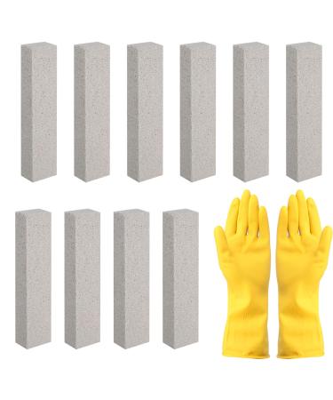 8 pieces cleaning pumice toilet pumice stone cleaning stone urine stone remover cleaning block cleaning block grill with gloves for cleaning for toilet grill bathroom sink shower