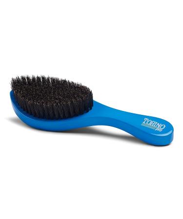 Torino Pro 350 Wave Brush by Brush King - Medium Curve Waves Brush with 100% Boar Bristles - True Texture for 360 Waves - Blue, 1 Count - Buy Online on GoSupps.com