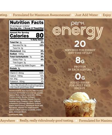 Buy Perk Energy Original Root Beer Freeze (20 Servings) - Gluten Free Soy Free Peanut Free - International Shipping Available - Buy Online on GoSupps.com