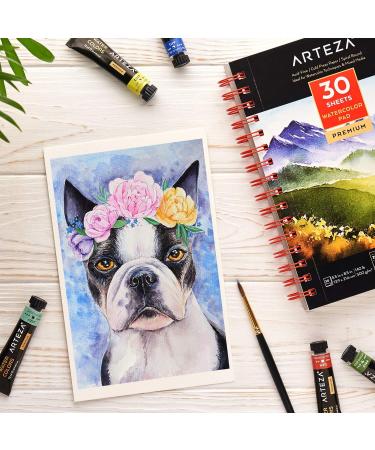 Arteza Premium Watercolor Paper Pad 5.5x8.5 - 3 Pack | 90 Sheets, 300gsm, Cold-Pressed, Acid-Free | Spiral Bound Watercolor Paper for Techniques and Mixed Media - Buy Online on GoSupps.com