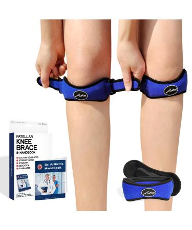 Dr. Arthritis Doctor Designed Patellar Tendon Brace/Knee Supports and Manual Adjustable Brace Women/Men Knee Support for Meniscus Patellar Tendonitis Runner's Knee Blue Pair 2 Blue - Buy Online on GoSupps.com