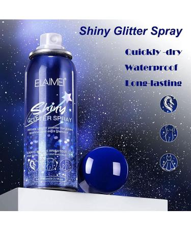 Glitter Spray for Hair and Body (2 60ML) Body Glitter Spray Hair Glitter Spray Quick-Drying Waterproof Glitter Hairspray Body Shimmer Sparkle Makeup Spray Glitter for Party Prom Festival Rave 2 Packs - Buy Online on GoSupps.com