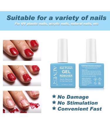 ALIVER Gel Nail Polish Remover 2 Pack - Removes Gel Polish in 2-4 Minutes - 0.5 Fl Oz Blue - Buy Online on GoSupps.com