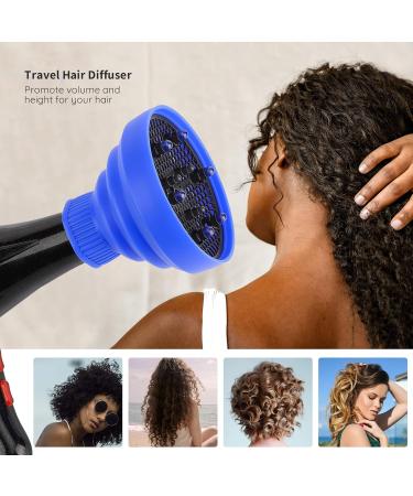 Travel Hair Dryer Diffuser - Sailor-Like Styling Attachment (1.54-1.69 inches) - Professional Blue Diffuser for Perfect Curls on the Go - Buy Online on GoSupps.com