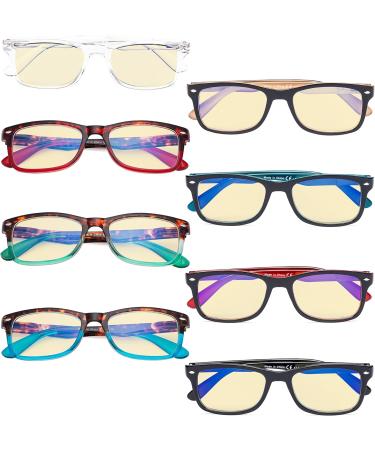 Eyekepper 8 Pack Blue Light Blocking Reading Glasses - Vintage Computer Readers with Yellow Tint +2.50 Strength - Block Harmful Blue Light - 8 Pairs - Buy Online on GoSupps.com