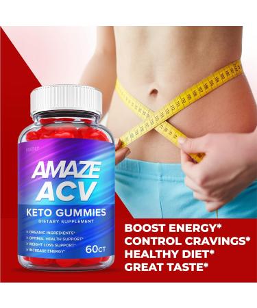2 Pack Amaze ACV Keto Gummies - Apple Cider Vinegar Formula for Weight Loss - Vegan with Vitamin B12 & Beet - 120 Gummies - Buy Online on GoSupps.com