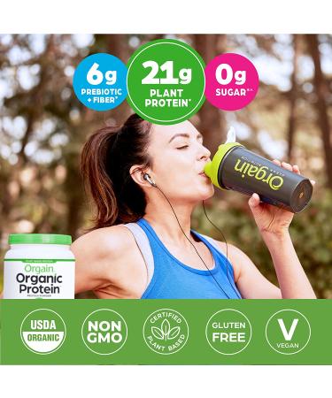 Orgain Organic Vegan Protein Powder - Creamy Chocolate Fudge, 21g Plant Based Protein, Low Net Carbs, Non-Dairy, Gluten-Free, Lactose-Free, No Sugar Added, Soy-Free, Kosher, 1.02lb - Buy Online on GoSupps.com
