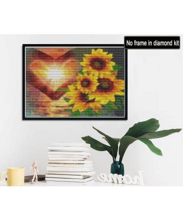 Reofrey Love Sunflower DIY Diamond Painting Kit for Adults - Full Drill Round Rhinestone Cross Stitch Embroidery - 30x40 cm - Buy Online on GoSupps.com
