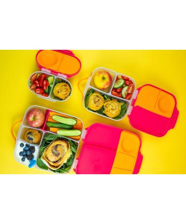 b.box Strawberry Shake Reusable Food Storage Container with 2 Sealed Compartments and Clip - Perfect Snack Box for Kids - Buy Online on GoSupps.com