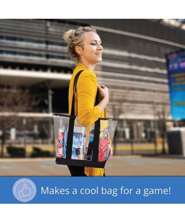 Clear Zipper Tote Bag - Stadium, Beach, and Work Approved - Black - Buy Online on GoSupps.com