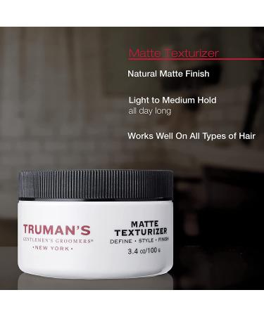 Truman's Men's Matte Texturizer Pomade - Medium Hold, Natural Finish - 3.4 oz - Buy Online on GoSupps.com