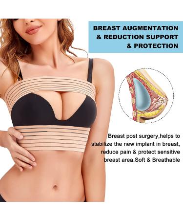SCARBORO Post Surgery Breast Band for Women - Compression Support Strap for Breast Implants, Augmentation, Reduction - XL-2XL Beige - Buy Online on GoSupps.com