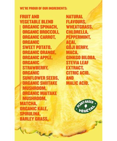 Subi | Best Green Superfood Pineapple Mango | Matcha Kale Barley Grass Spirulina Acai Goji Berry + More | 40 Day Supply & RAW Greens Superfood Powder PEACH FLAVOURED 40 Day Supply - Buy Online on GoSupps.com