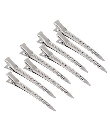 Tancuder 24 pieces 3.5 inches Bill hair clips made of metal alligator clips with holes with holes hair clips for hairdressing DIY accessories (silver)
