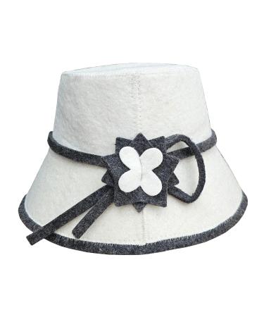 Prinzeps saunahut women Perfect sauna caps from 100% wool felt - felt hat sauna hat women with flower embroidery - ideal sauna headgear sauna hat - gifts for women