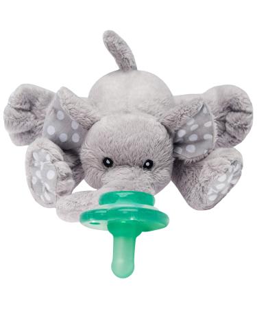 Nookums Paci-Plushies Buddies Adapts to Name Brand Pacifiers  Suitable for All Ages  Plush Toy Includes Detachable Pacifier (Ella The Elephant)