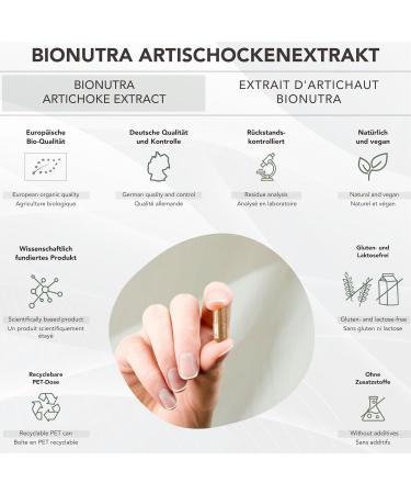 BIOONUTRA Artichoke in organic extract | 270 capsules of 700 mg | 2.5% cynarin | 3 months consumption | Organic farming in France | Vegan | No additives | Made in Germany - Buy Online on GoSupps.com