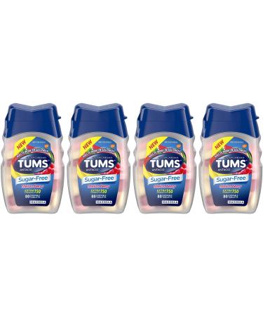 Tums Antacid - Sugar Free - Melon Berry - Extra Strength 750-80 Count Chewable Tablets Per Bottle - Pack of 4 Bottles