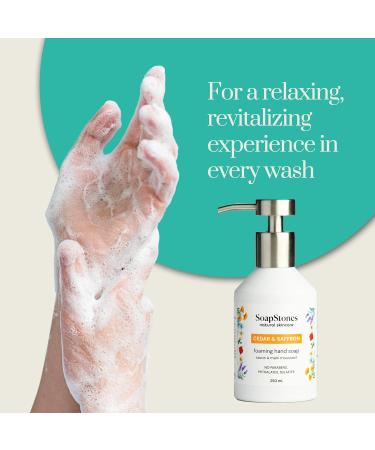 Soapstones Natural Skincare Foaming Hand Soap - 250 mL - Moisturizing Soft and Hydrating Formula (Cedar & Saffron) - Buy Online on GoSupps.com