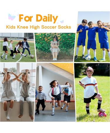Kids Soccer Socks - Knee High Cotton Sports Socks for Boys & Girls - 1 Pack, Pure Black - Buy Online on GoSupps.com