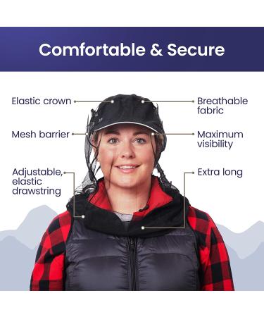 EVEN NATURALS Premium Mosquito Head Net - Ultra Large with Extra Fine Holes - Bug Face Shield for No-See-Ums, Midges, & Gnats - Buy Online on GoSupps.com