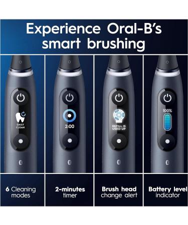 Oral-B iO8 Electric Toothbrush for Adults | Christmas Gift | 6 Modes Teeth Whitening | App Connected | Magnetic Pouch | UK Plug | Black - Buy Online on GoSupps.com