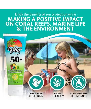 Reef Friendly Kids Sunscreen SPF 50 Mango Lime Scent Body Lotion Rich in Anti-Oxidants Water Resistant Up to 80 Minutes Broad Spectrum 4 oz 2 Pack 4 Fl Oz (Pack of 2) SPF 50 Kids - Buy Online on GoSupps.com