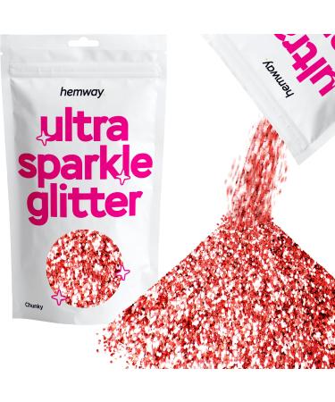 Hemway Chunky Glitter Ultra-Sparkle 1/40" 0 025" 0.6mm Cosmetic Sicher Rose Gold Rose Gold Chunky - 100g