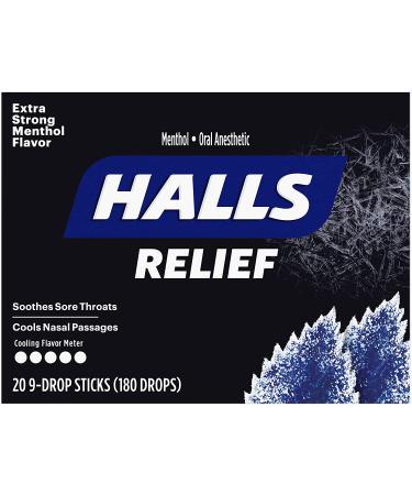 HALLS Relief Max Strength Menthol Throat Drops - 180 Extra Strong Drops (20 Packs) - Buy Online on GoSupps.com