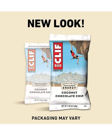 CLIF BARS Coconut Chocolate Chip - Organic Plant-Based Energy Bars - 12 Pack (2.4 oz each) - Vegetarian & Kosher - Buy Online on GoSupps.com
