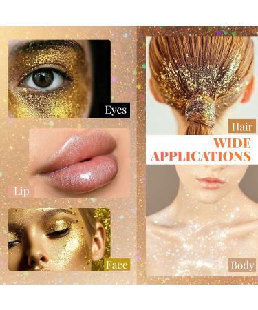  Prreal Shimmer Glitter Stick for Body Shiny Highlighter Stick Sparkling Glitter for Face Lips Festivals Rave Makeup Gold - Buy Online on GoSupps.com