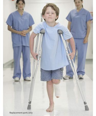 Crutch Replacement Parts Set - Gray Rubber Pads, Underarm Cushions, Hand Grips, Feet Caps - Fits Standard Aluminum Crutches (6-Piece Set) - Buy Online on GoSupps.com