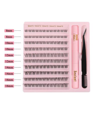 Poiuyoiu Single Eyelashes - D Curl Cluster Lashes Set with Glue & Tweezers | Natural 8-16mm Wispy Eyelash Extensions for Home Use - Buy Online on GoSupps.com