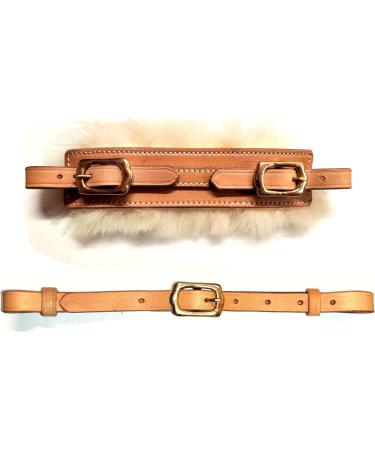 Buy PS Horse Articles Noseband Set - Padded Sheepskin with Chin Strap & Gold Fittings | International Shipping - Buy Online on GoSupps.com
