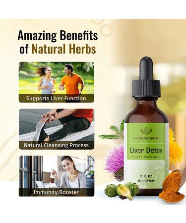 HERBAMAMA Liver Cleanse & Repair Liquid Drops - Herbal Supplement w/ Dandelion & Milk Thistle for Liver Detox - 2 fl. Oz Bottle - Buy Online on GoSupps.com