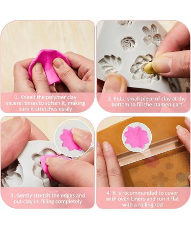 Set of 2 Flower Polymer Clay Molds for Jewelry Making - Daisy, Rose, Sunflower & Nosegay Miniature Designs for Polymer Clay Earrings and Decorations - Clay Jewelry Flower Molds - Buy Online on GoSupps.com