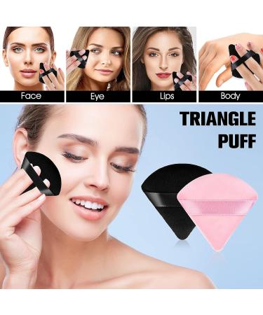 WLLHYF 6-Piece Triangle Powder Puff Set with Soft Velour for Makeup Application - Black & Dark Pink - Buy Online on GoSupps.com