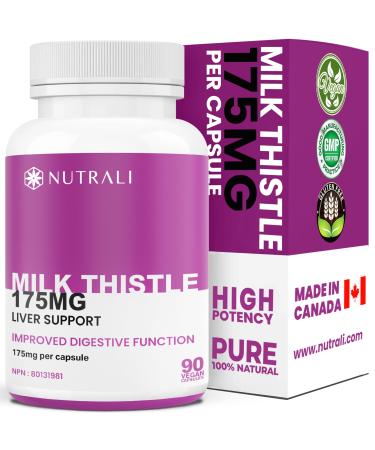 New HIGHEST POTENCY 175mg MILK THISTLE Capsules Liver Support Health & Detox. Helps Relieve Digestive Disturbances Milk Thistle Supplement for Women and Men 80% Silymarin Non-GMO Vegan Gluten Free. 90 Capsules. 90 count (Pack of 1)
