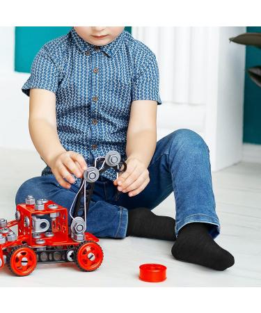 KEREDA Kids Ankle Socks - 15 Pairs Boys Girls Half Cushion Low Cut Athletic Socks | Black | 9-12 Years - Buy Online on GoSupps.com