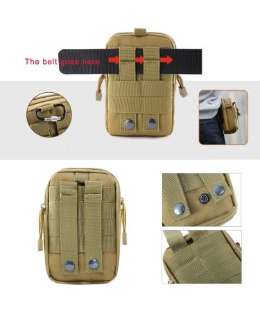 ZhaoCo Tactical Waist Bags | Nylon Military MOLLE EDC Cell Phone Pouch for Camping Hiking & Travel - Black - Buy Online on GoSupps.com