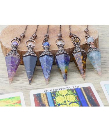 Buy Harz Chakra Pendulum - Gemstone Crystal for Healing Witchcraft & Reiki | Multicolored Hexagonal Ornaments - Buy Online on GoSupps.com