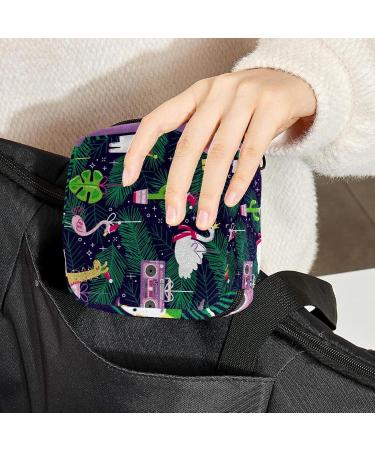 Menstruation Pad Bag with Zipper - Funny Dino Flamingo Pattern for Women & Girls | Collecting Bags for Tampons & Napkins - Buy Online on GoSupps.com
